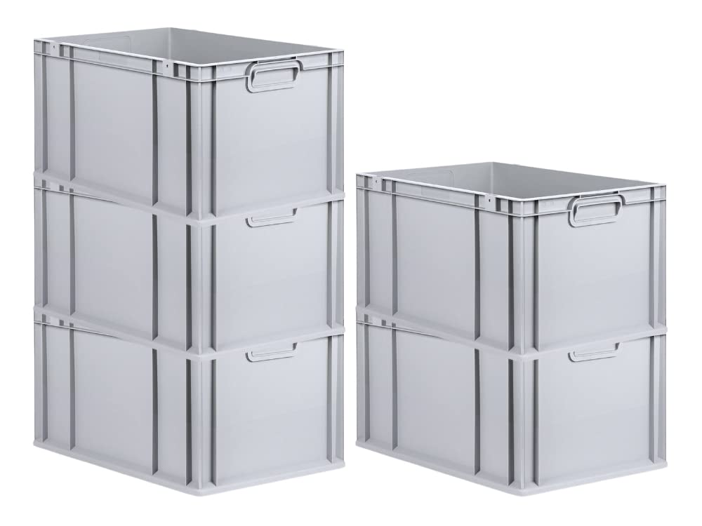 PROREGAL SuperSparSet 5x Eurobox NextGen Grip | HxBxT 32x40x60cm | 65 Liter | Griffe geschlossen | V