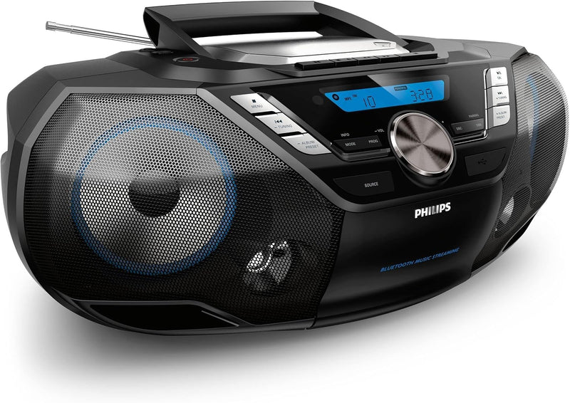 Philips AZB798T/12 CD-Sound-Maschine, tragbarer CD- und Kassetten-Player, DAB und FM Bluetooth, CD,