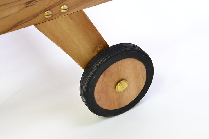 Divero Sonnenliege mit Auflage Set Teakholzliege Holzliege Gartenliege aus Teak Holz gummiummantelte