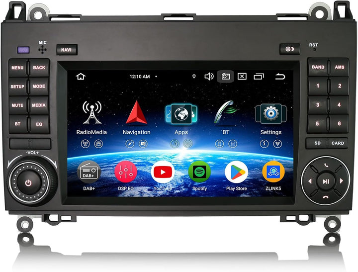 Erisin 9 Zoll 8-Kern 4GB+64GB Android 14 Autoradio Bluetooth mit GPS Navi für Mercedes A Klasse W169