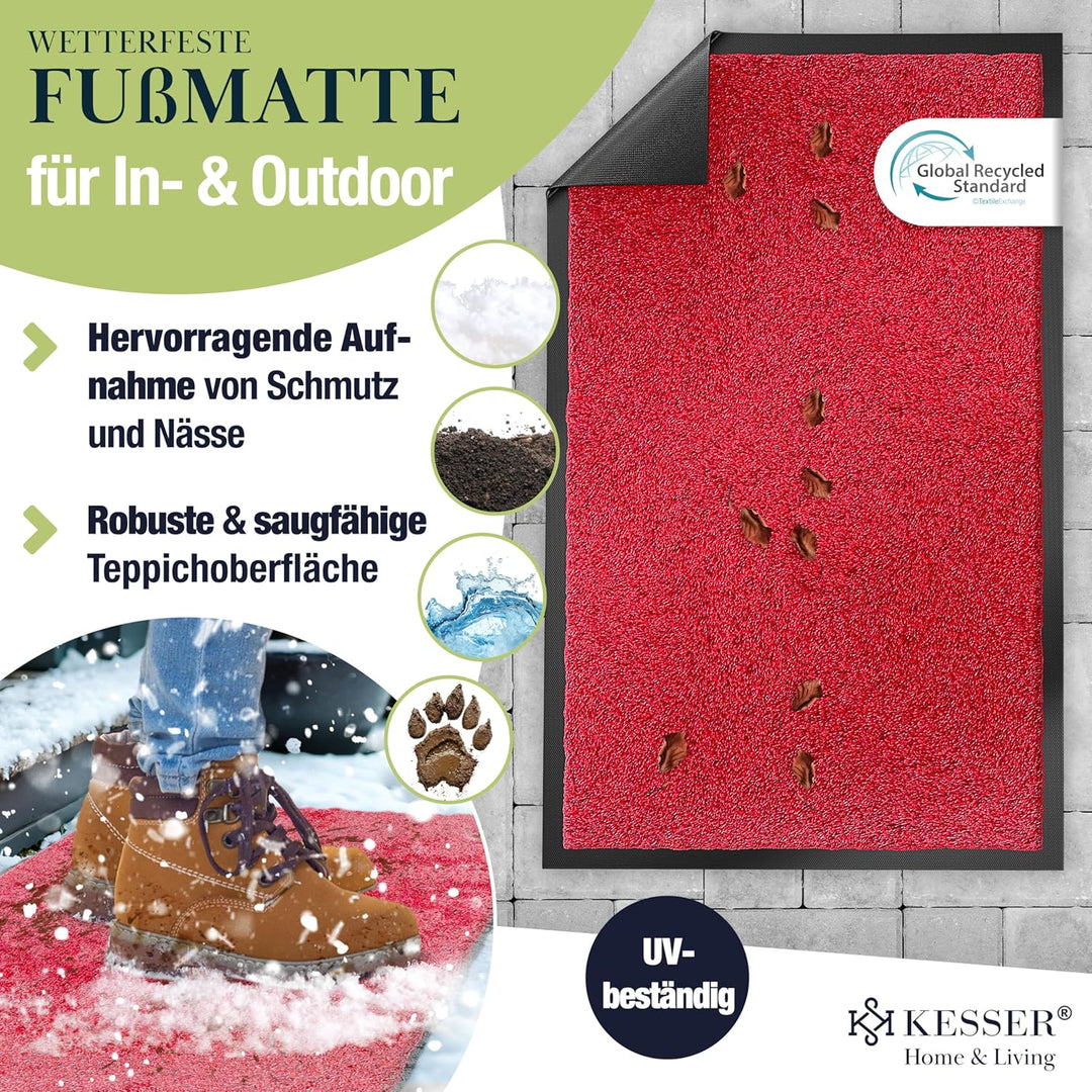 KESSER Schmutzfangmatte, Profi Fussmatte in vielen Grössen, Türmatte, Teppich, Fussabtreter & Fussab