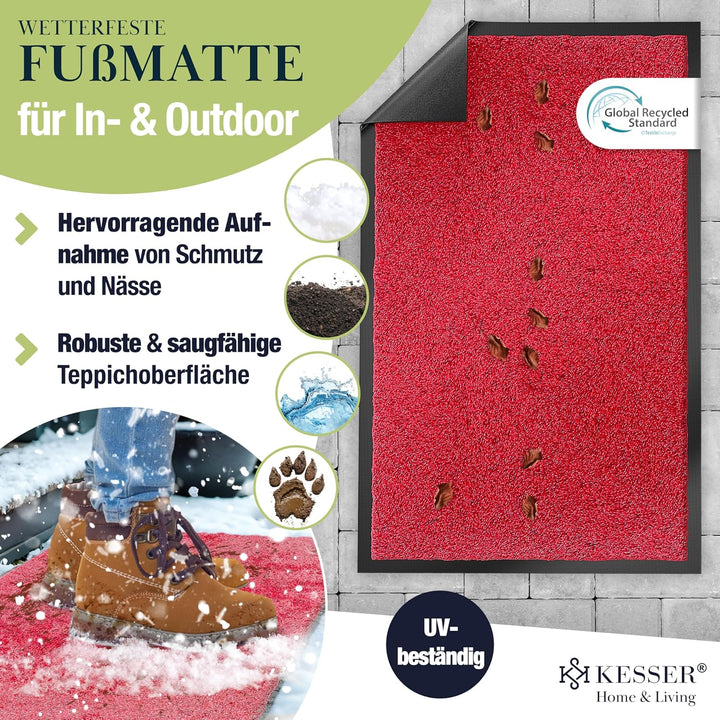 KESSER Schmutzfangmatte, Profi Fussmatte in vielen Grössen, Türmatte, Teppich, Fussabtreter & Fussab