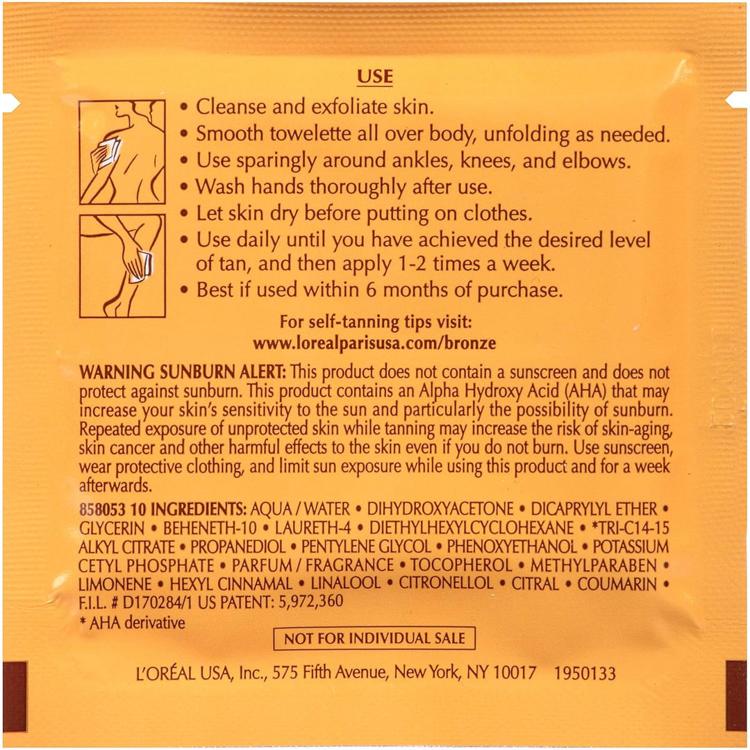 L'Oreal Paris Sublime Bronze Self-Tanning Body Towelettes, 6 Count by L'Oreal Paris