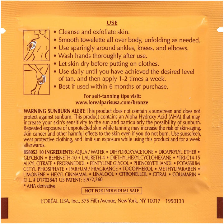 L'Oreal Paris Sublime Bronze Self-Tanning Body Towelettes, 6 Count by L'Oreal Paris