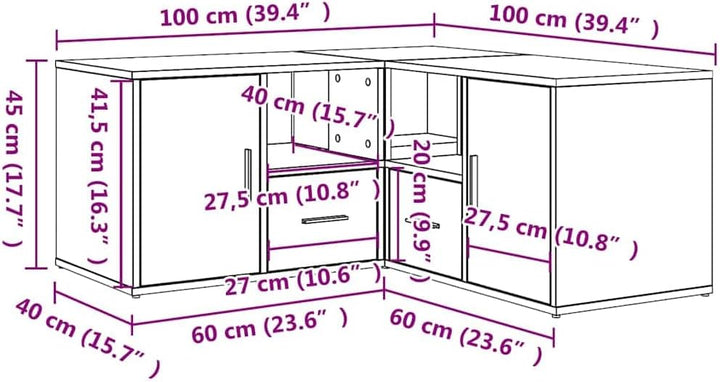 vidaXL Eckregal, Eckschrank 2 Montagemöglichkeiten, Schrank mit Stauraum, Aufbewahrungsschrank Vitri