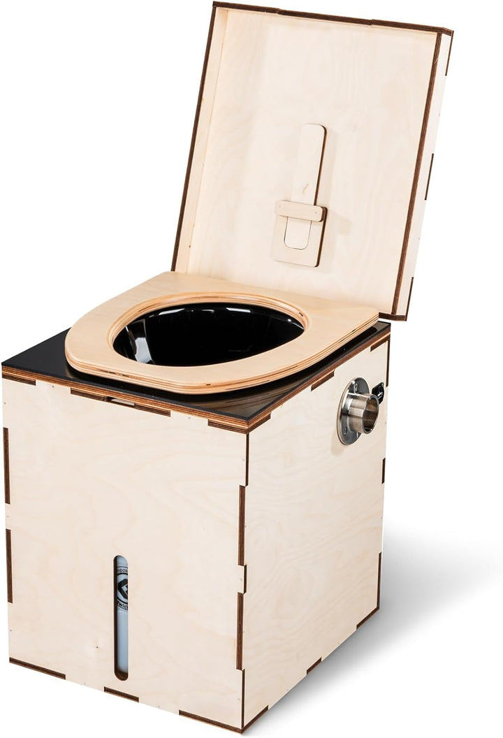 Kildwick MiniLoo Bausatz Campingtoilette/Komposttoilette mit Lüfter 5V Schwarz, Schwarz