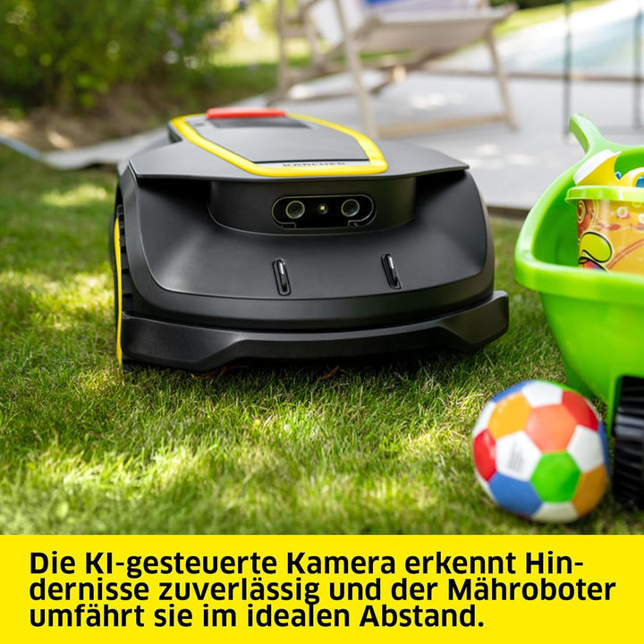 Kärcher Mähroboter RCX 4, ohne Begrenzungskabel, Flächenleistung: 1.500 m², Paralleles Bahnenfahren,