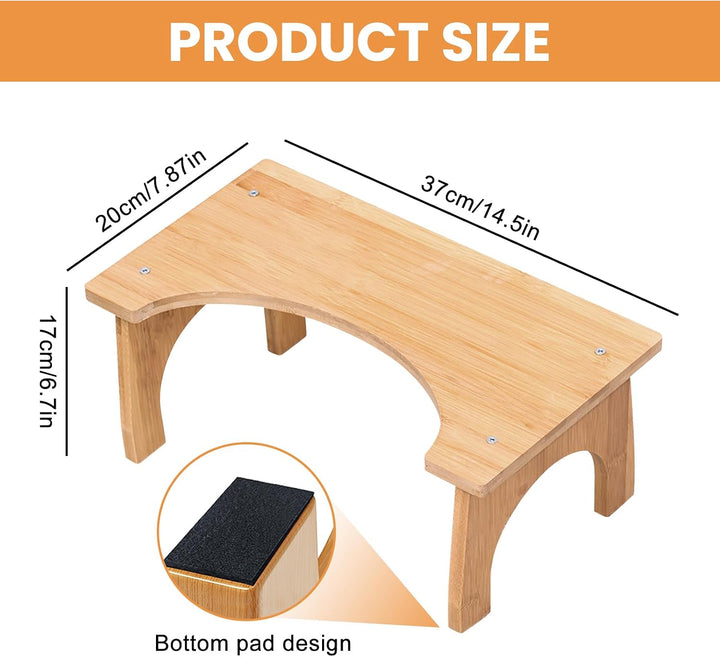 Toilettenhocker Holz,37 * 20 * 17CM Toilettenhocker Aus Holz,Toiletten Fussbank Aus Holz,WC Hocker E