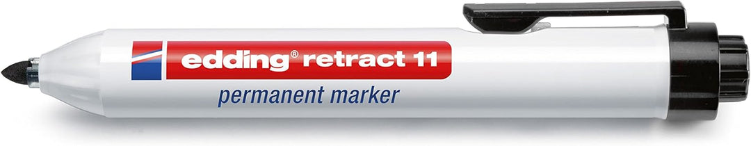 Permanentmarker edding retract 11, nachfüllbar, Rundspitze, schwarz, 10 Stück, 10