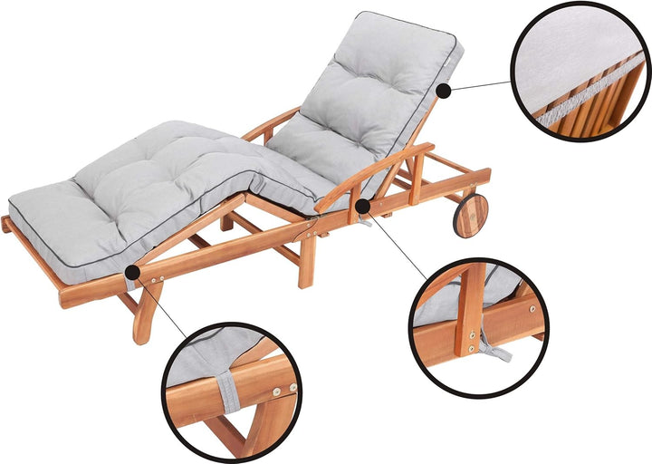 Liegenauflage, Auflage für Gartenliege 200 x 55 x 8 cm, Auflagen für Deckchair, Polsterauflage für S