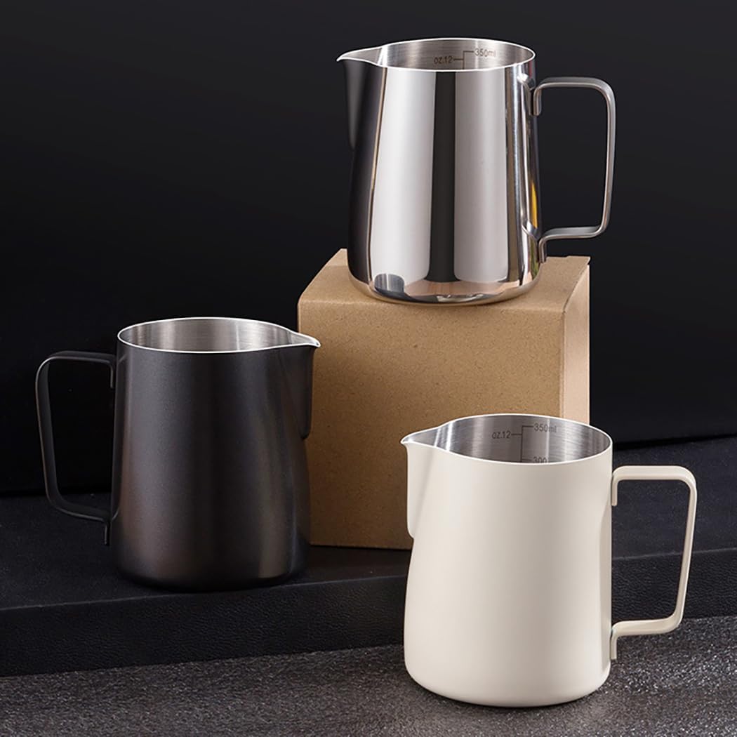 Hoshen Espresso-Dampfkrug aus Edelstahl, Milchaufschäumer, Latte-Kunst-Tasse, Espresso, Latte, Cappu