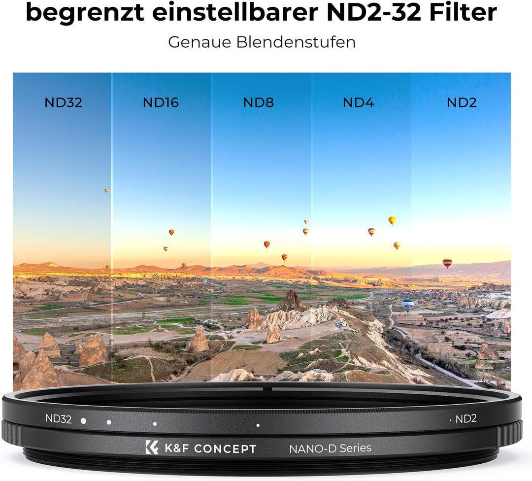K&F CONCEPT Nano-D Serie ND2-32 Filter (1-5 Stop) (82mm), 82mm