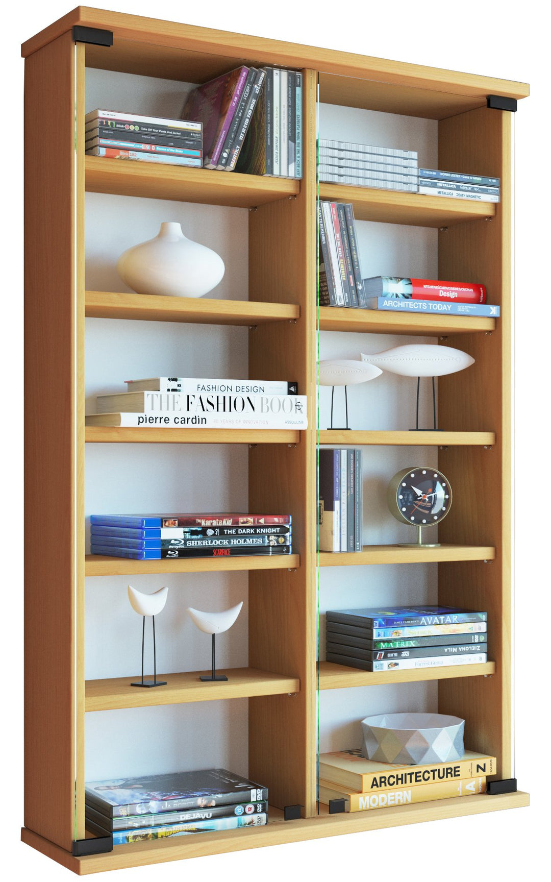 VCM Wandregal Hängeregal Wandschrank Hängeschrank Wandvitrine Wandschrank Zuntisa Buche, Buche