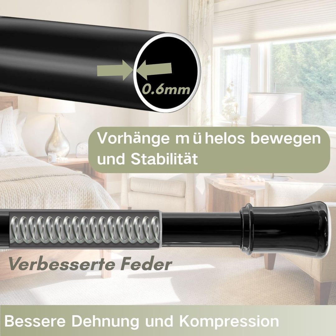Vorhangstange ohne Bohren Verstellbare Teleskopstange Gardinenstange belastbare Klemmstange zum Ausz