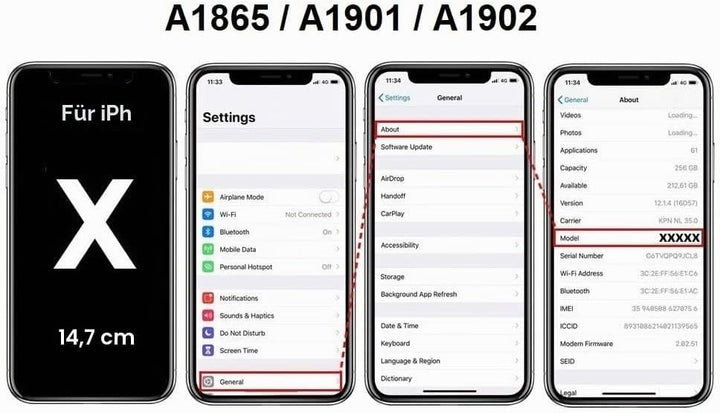Smartex® Backcover aus Glas + Rahmen kompatibel mit iPhone X | Rückseite Cover + Frame (Space Grau)