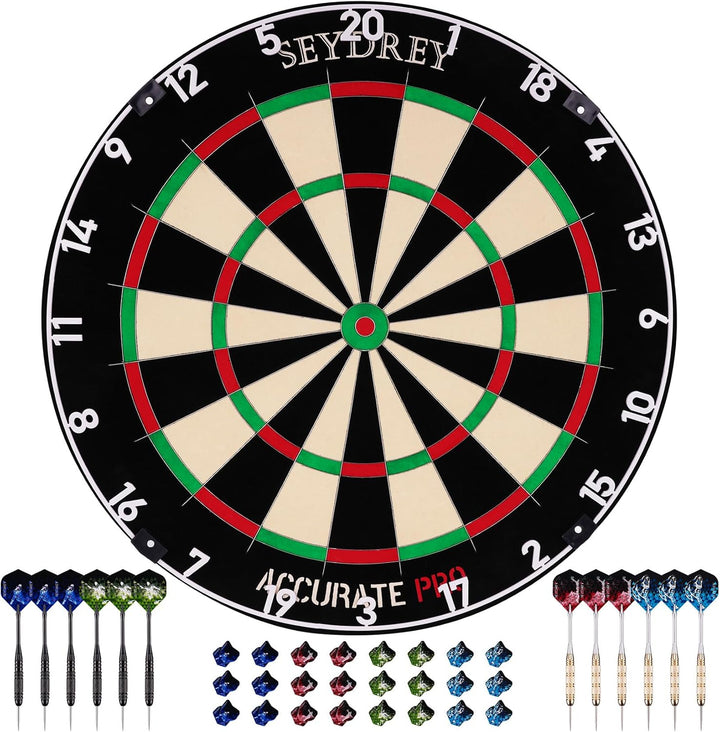 Seydrey Dartscheibe Kork Dartscheibe mit Pfeilen Offizielles Steeldartscheibe Dartscheibe Steeldart