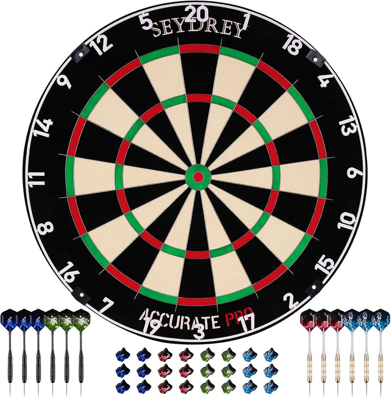 Seydrey Dartscheibe Kork Dartscheibe mit Pfeilen Offizielles Steeldartscheibe Dartscheibe Steeldart