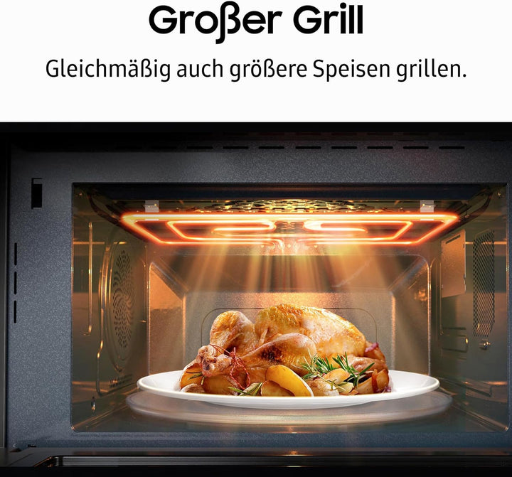 Samsung MG23K3614AW/EG Mikrowelle mit Grill / 23 Liter Garraum / 800 W/Grosses Grillelement für glei