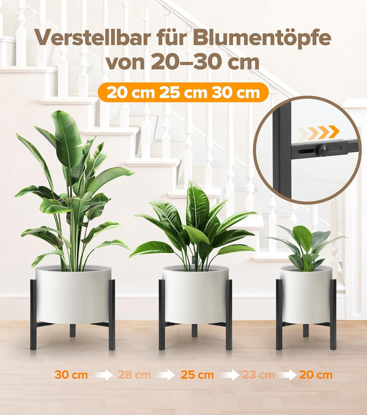 Pflanzenständer 2er Set, verstellbarer Blumenständer, moderner Metall Blumenhocker und stabiler Pfla