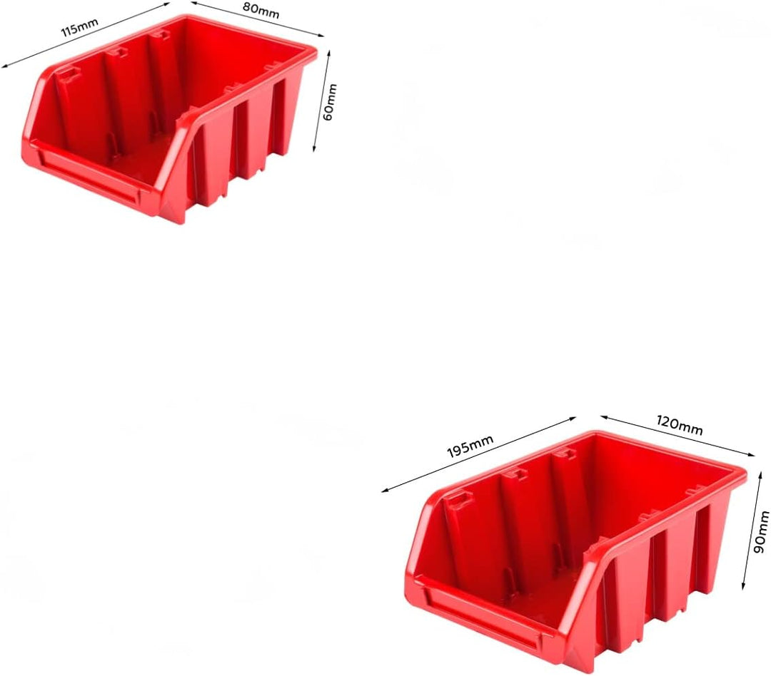 Lagersystem Werkstattregal | 172 x 78 cm | 50 stck. Box | Wandregal mit Werkzeughalterungen und Stap