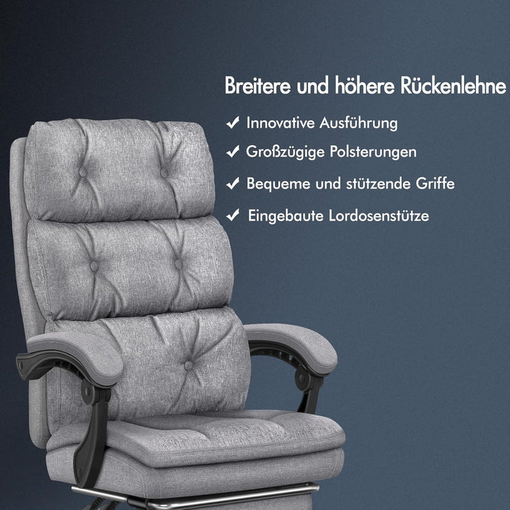 ALFORDSON Bürostuhl, zweischichtiger Schreibtischstuhl mit 150° Neigung und 360° Drehung, Drehstuhl