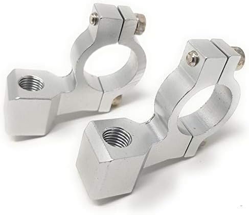 Motorrad Spiegel Halterung 10mm Im Uhrzeigersinn Gewinde X 2 IN Silber Für 22mm Lenker