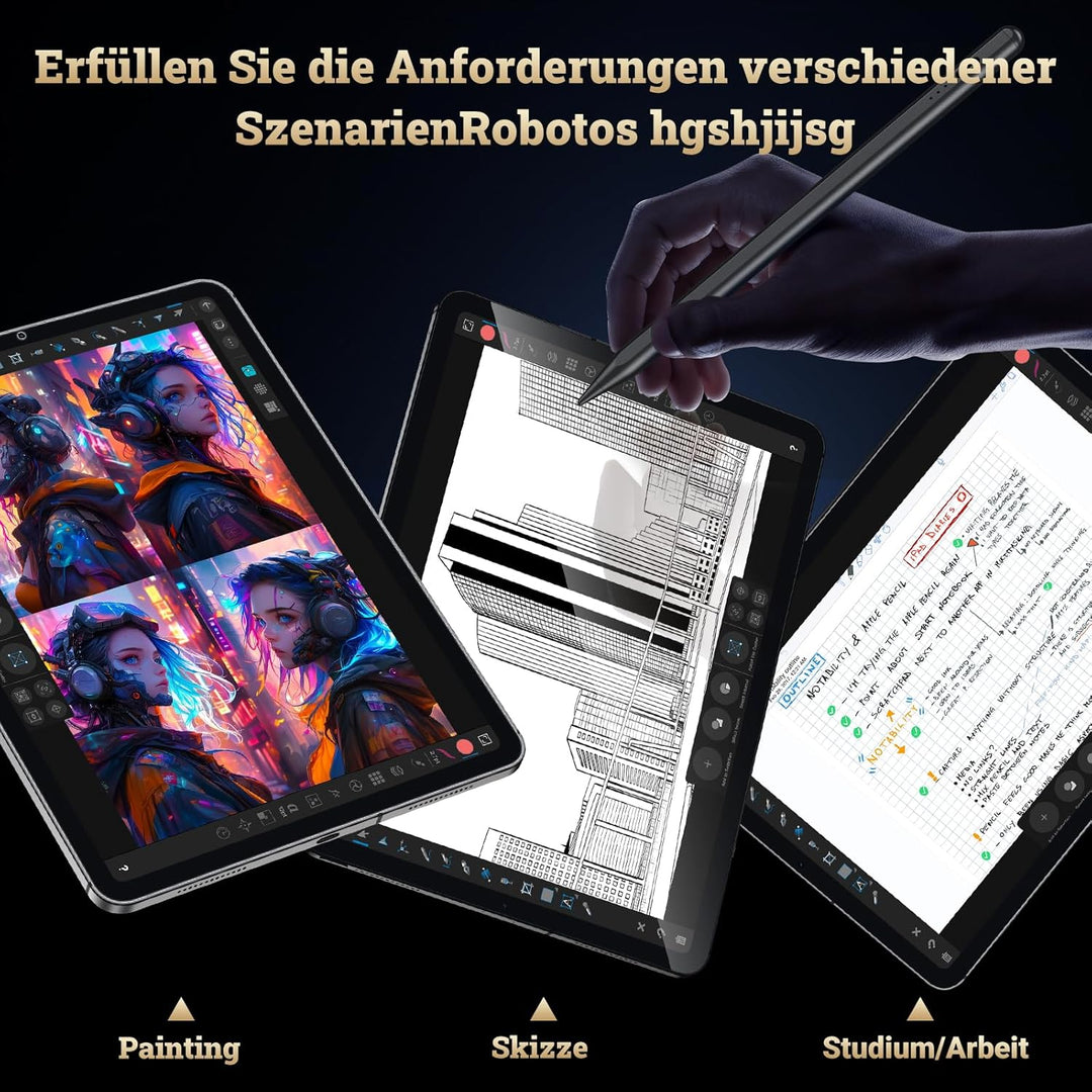 BAZO Stift für iPad - 2018-2024 Pencil 2.Generation Schnellladeleistung Palm Rejection Neigungssensi