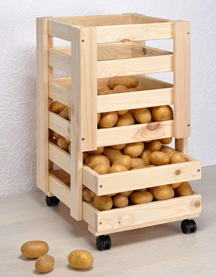 Haushalt International Kartoffelkiste Obstkiste Holzkiste für Kartoffeln Äpfel 30x37x52,5cm 90000