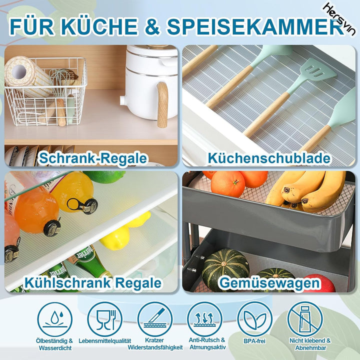 Hersvin Schubladenmatte 40cmx450cm Schrankpapier Schubladeneinlage Eva Wasserfest Nicht Klebende Unt