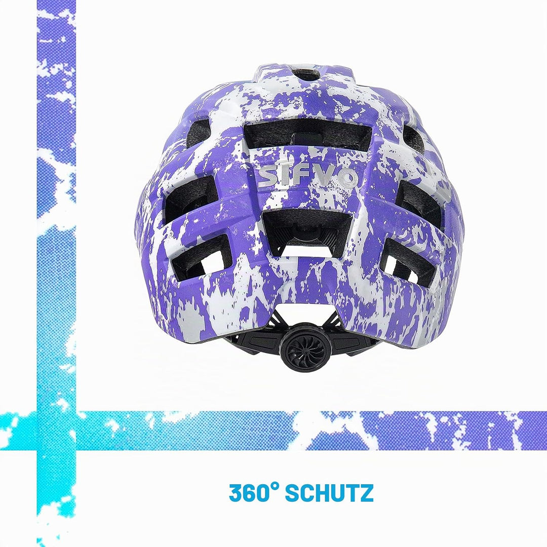 SIFVO Fahrradhelm Kinder Jungen und Mädchen 52-58 cm Kinder Fahrradhelm mit Visier, Leicht und Beque