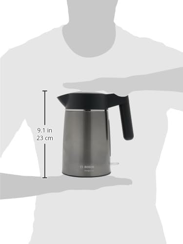 Bosch kabelloser Wasserkocher DesignLine TWK5P475, Ausgiessen ohne Spritzer, Tassenanzeige, extra gr