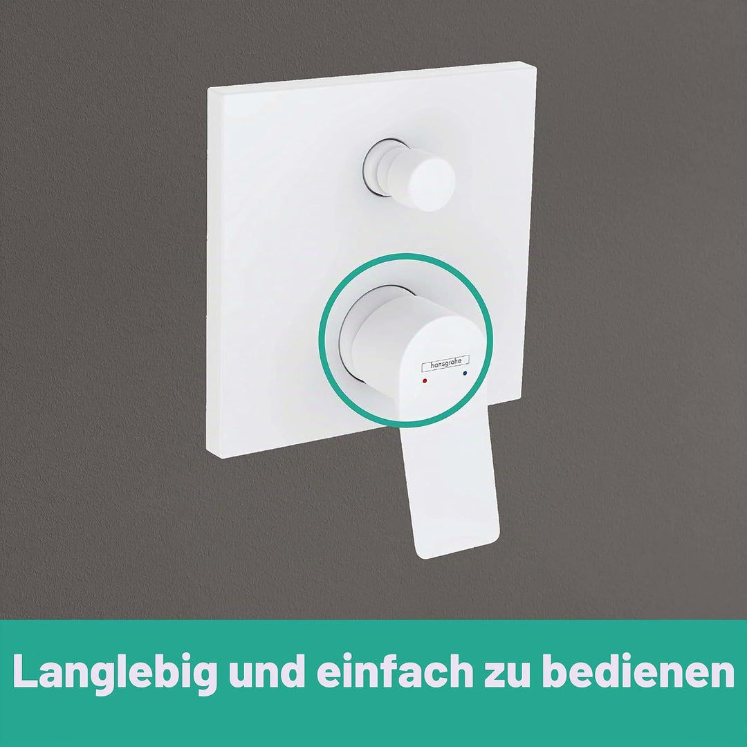 hansgrohe Wannenarmatur Vivenis, Unterputz Badarmatur für 2 Funktionen, Mattweiss Mattweiss Wanne, M
