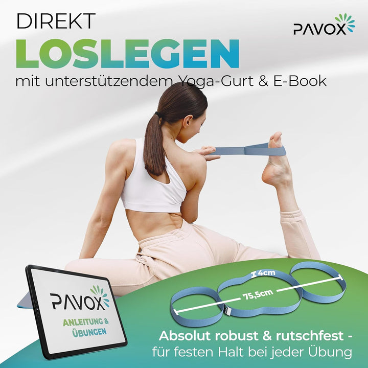 PAVOX® Wadendehner - extra rutschfeste Kniekeile inklusive eines Yogagurts | vielseitig einsetzbare