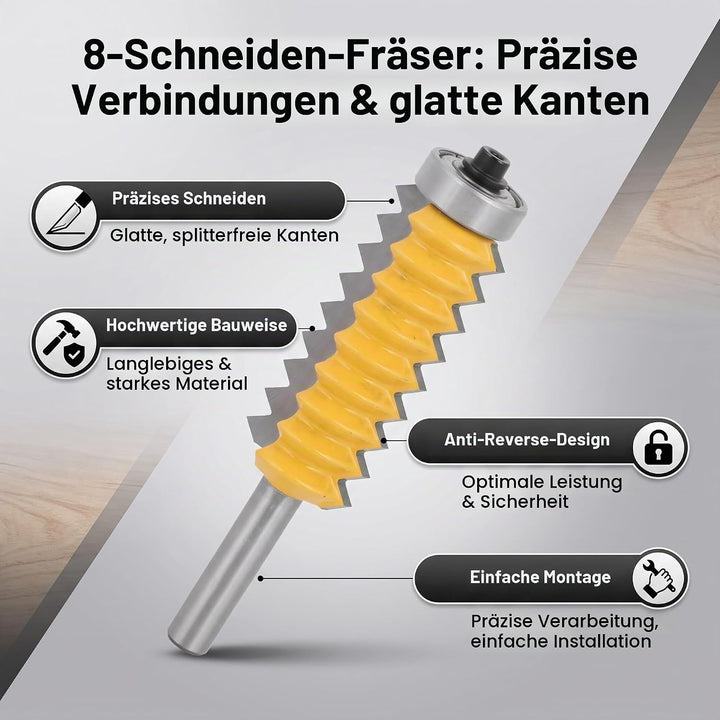 8 Schaft Fräser, Schnurwellen Holzfräser Hartmetall Fräser Fräser Mehrzahn Holzbearbeitungswerkzeug,