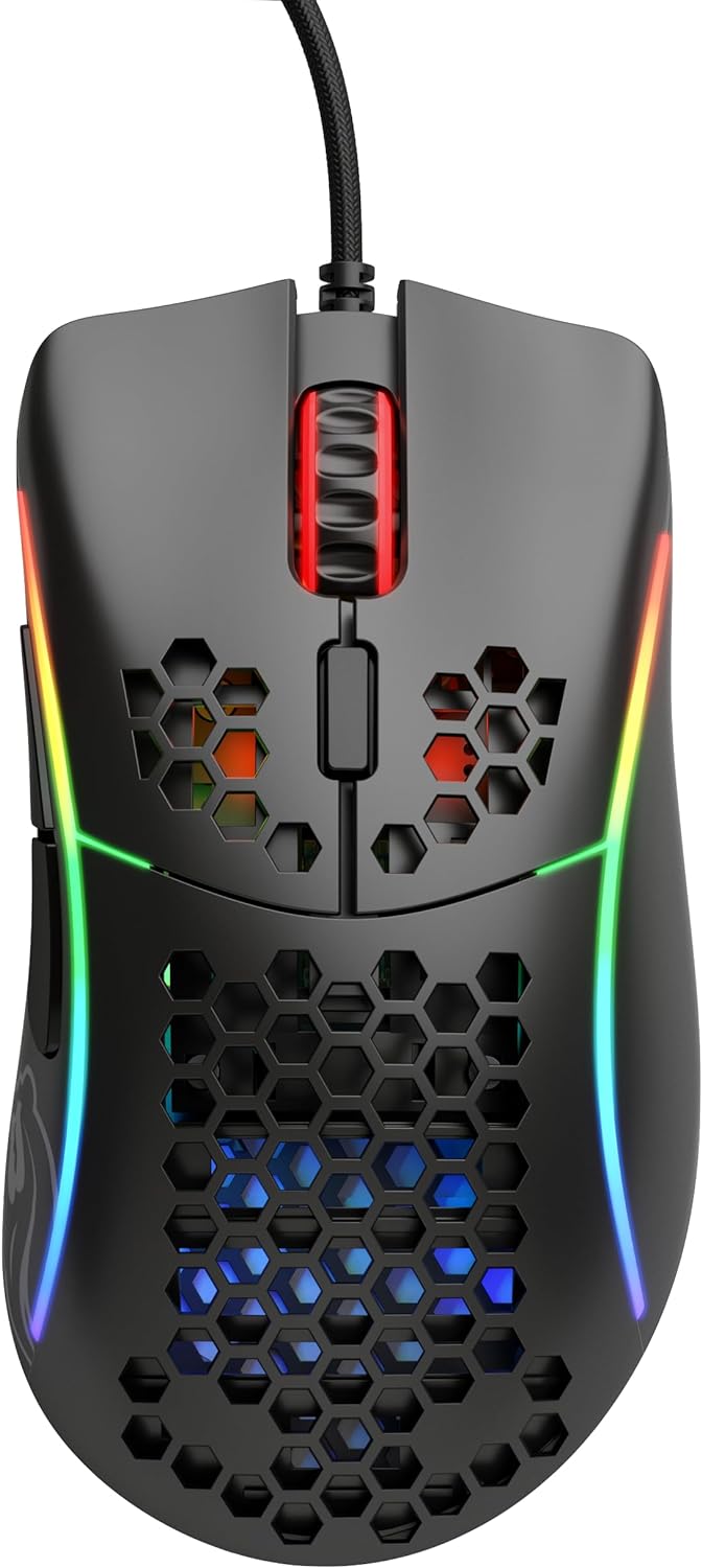 Glorious Gaming Model D- (Minus) Wired Gaming Mouse – superleichtes Wabendesign mit 61 g, RGB-Beleuc