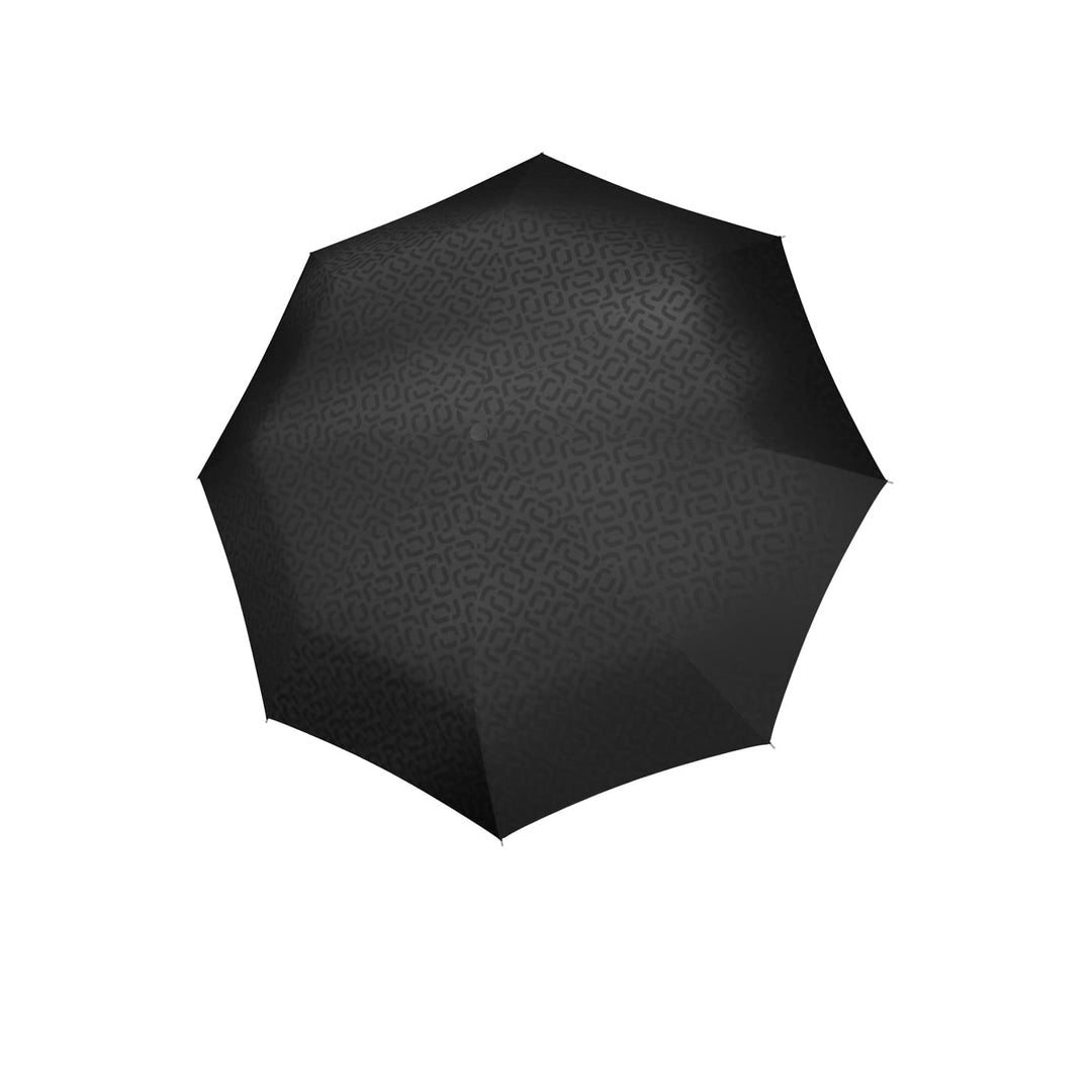 reisenthel umbrella pocket duomatic in Signature Schwarz Hot Print – Kompakter Taschenschirm aus rec