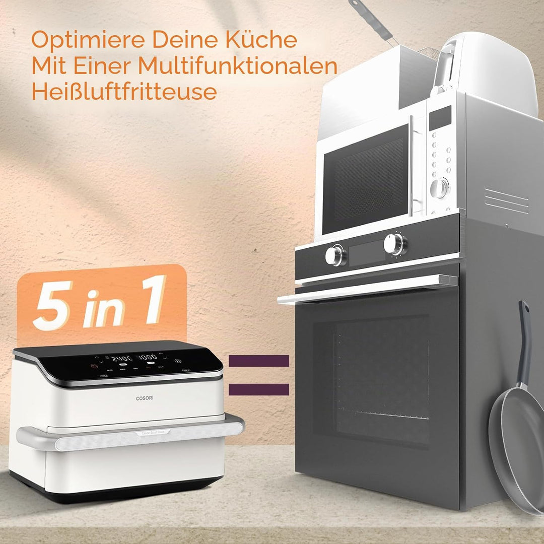 COSORI Luftfritteuse 10 Liter, 7 in 1 Dual Blaze TwinFry mit Doppelkorb 5L & 5L und abnehmbarem Tren