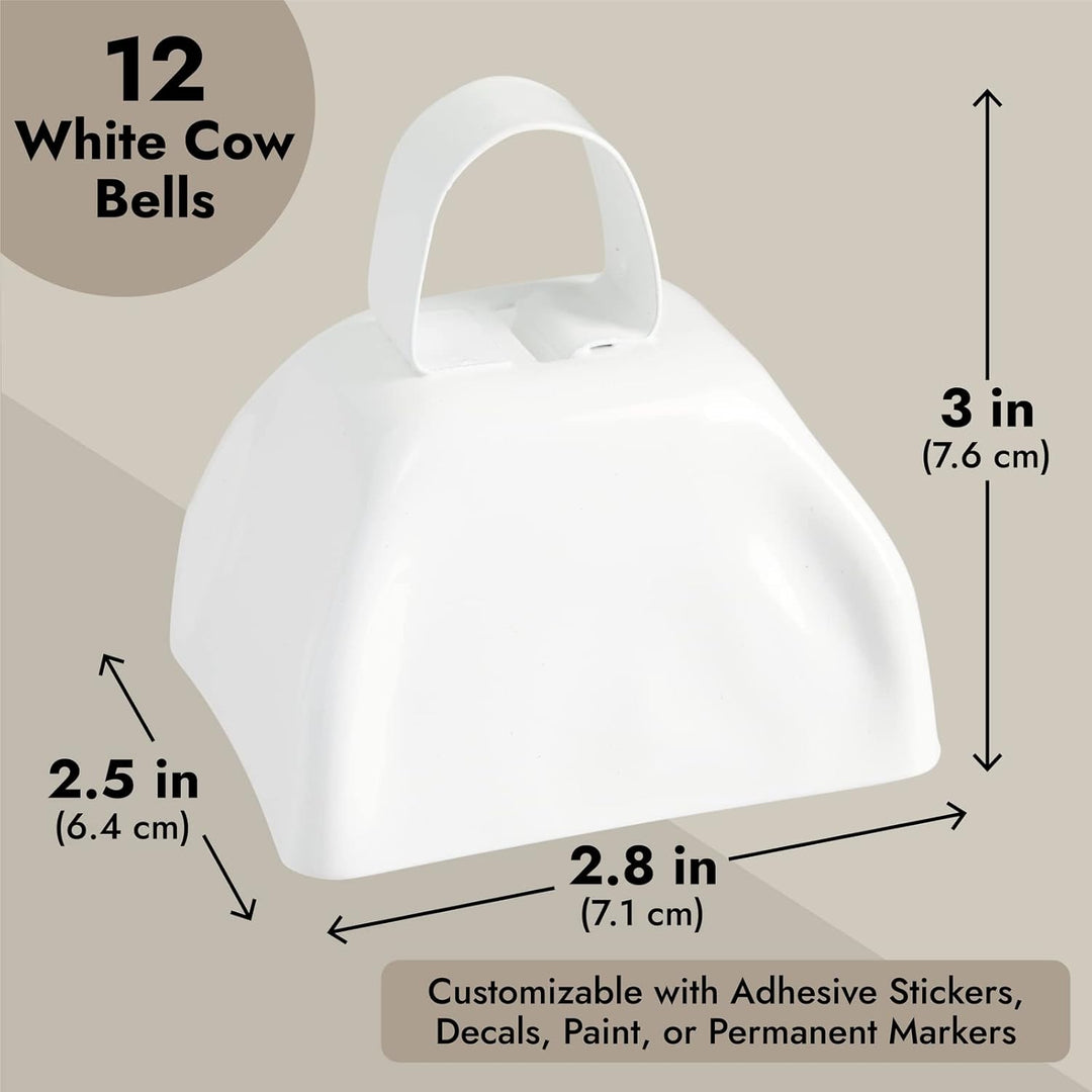 Blue Panda Kuhglocke Cowbell (Set, 12 Stück) - Laute Glocken mit Griffen - Zum Anfeuern bei Sportver