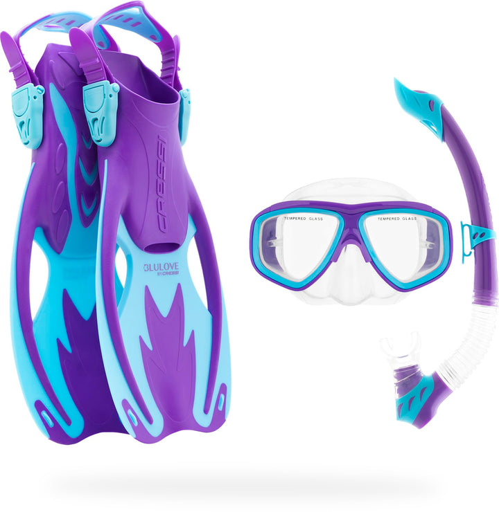 Cressi Rocks Kids Set, Purple/Blue, L/XL