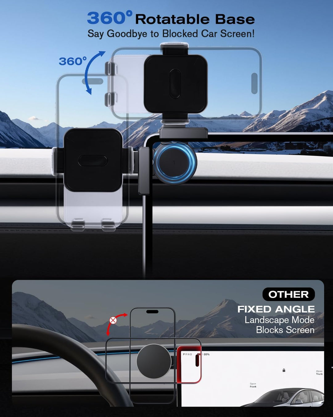 Handyhalterung für VW 12,9 Zoll Display, Golf 8.5/Tiguan 3/Passat B9, Golf/Tiguan/Passat 2024-2026 A