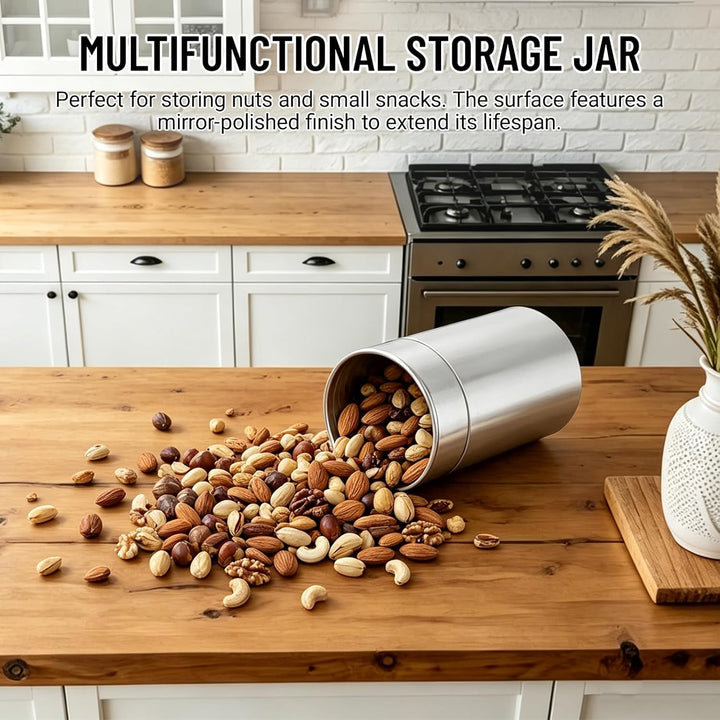 Kaffeebohnenbehälter,Vorratsdose 400 Ml Edelstahl Dose ， Portable Sealed Tea Leaf Storage Jar Canist