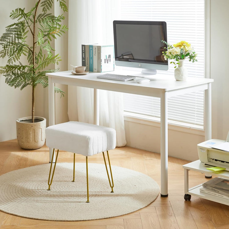 IBUYKE Velvet Rechteckiger Fussstützenstuhl Ottoman, Make-up Eitelkeits Hocker Beistelltisch, Samt S