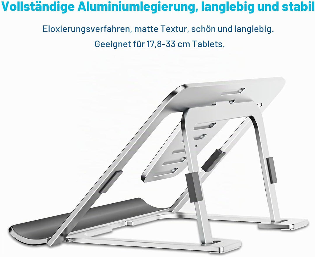 SHUOSUO Tablet Ständer Verstellbar &amp; Faltbar, Schlank Tragbarer Aluminium Tablet Halterung Halter Ti