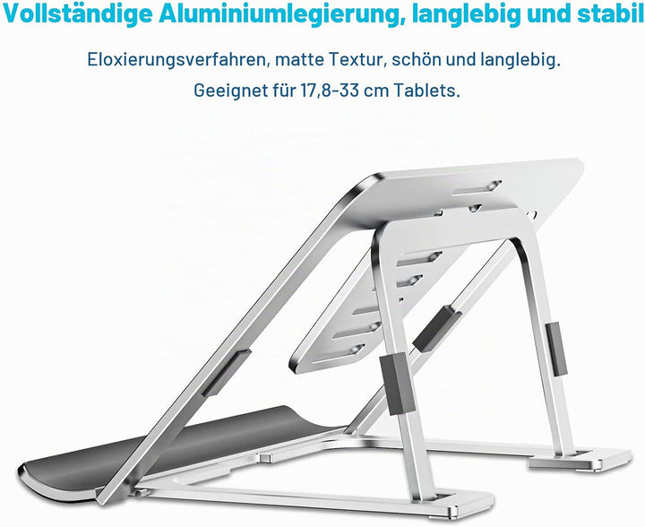 SHUOSUO Tablet Ständer Verstellbar &amp; Faltbar, Schlank Tragbarer Aluminium Tablet Halterung Halter Ti