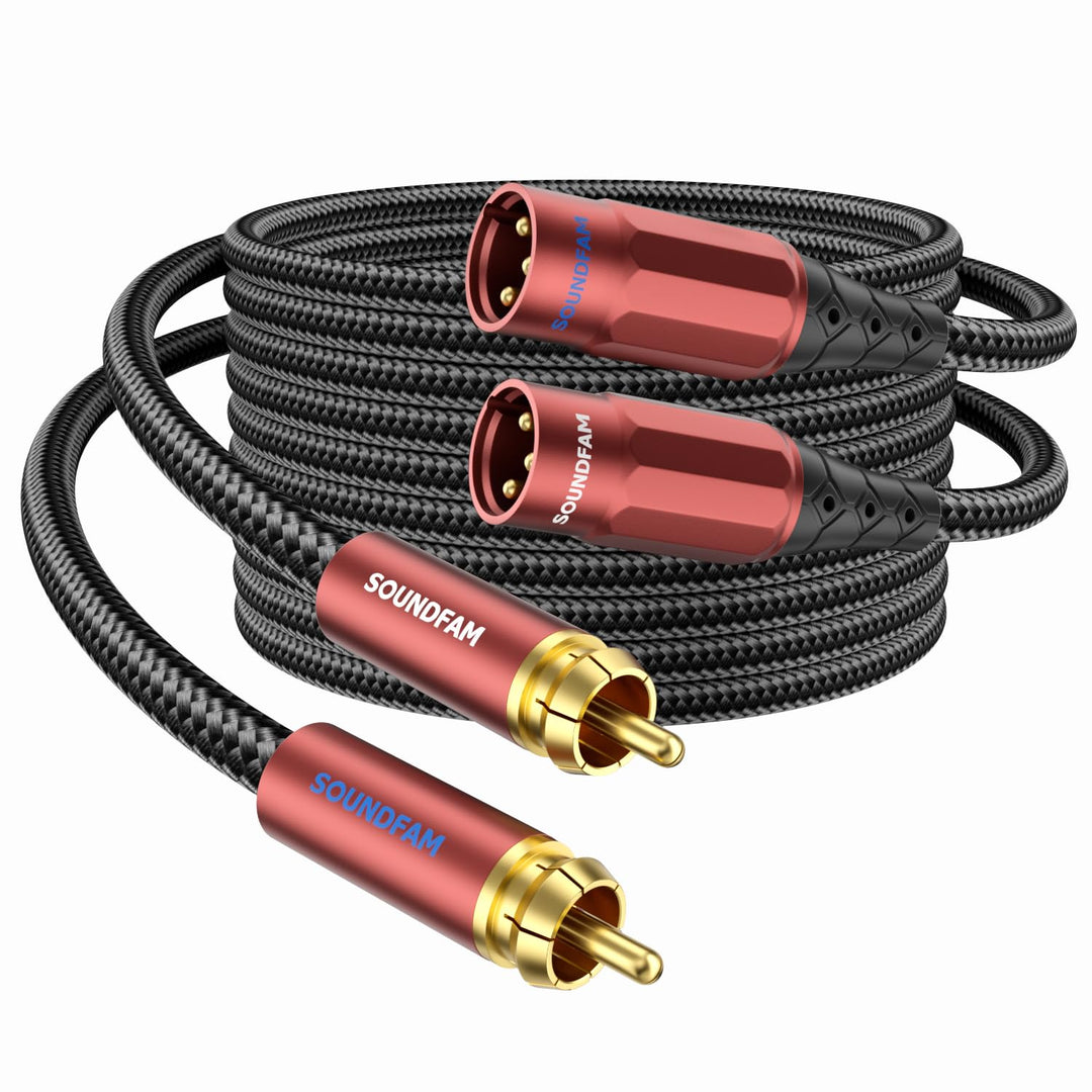 SOUNDFAM Dual Cinch auf XLR Kabel, PREMIUM 2RCA-Stecker auf 2XLR-Stecker Audio Verbindungs Kabel - 8
