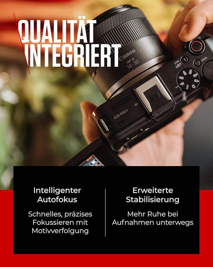 Canon EOS R50 V– Vlog-Kamera (Gehäuse) kompatibel mit Canon RF-Objektiven | Content Creator Equipmen