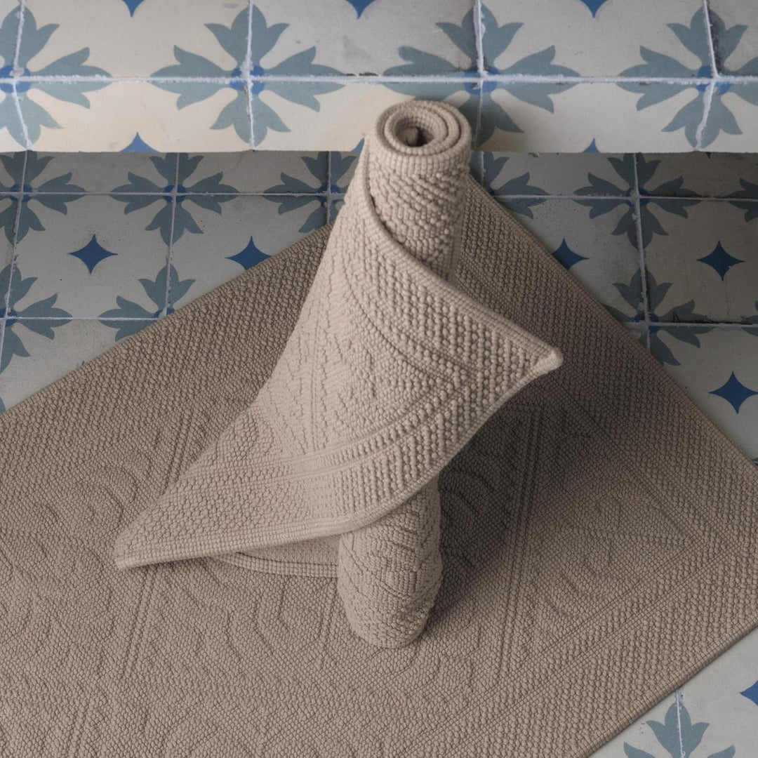 Vivaraise Badematte 100% Baumwolle Ecru (54 x 64 cm) 64X54 Beige, 64X54 Beige
