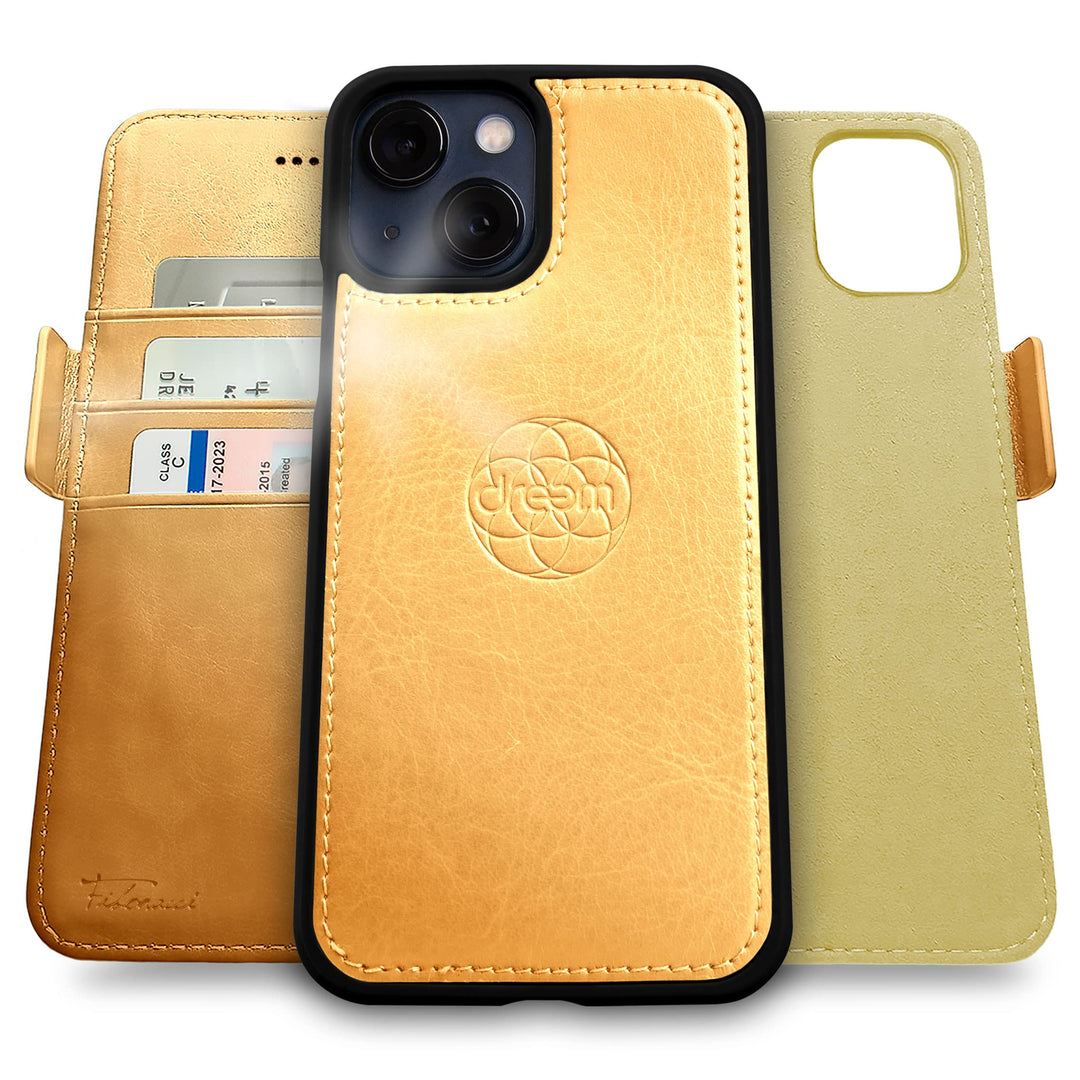 Dreem Fibonacci iPhone 13 Brieftaschen-Etui / 2-in-1 stossfestes Etui und abnehmbares Folio aus vega