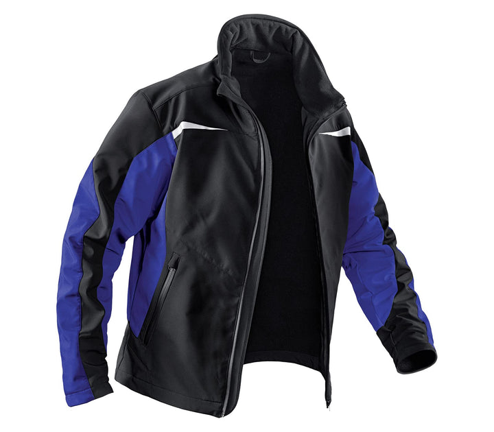 KÜBLER Workwear | Softshell Arbeitsjacke | schwarz/kbl.blau | Grösse S XS schwarz/kbl.blau, XS schwa