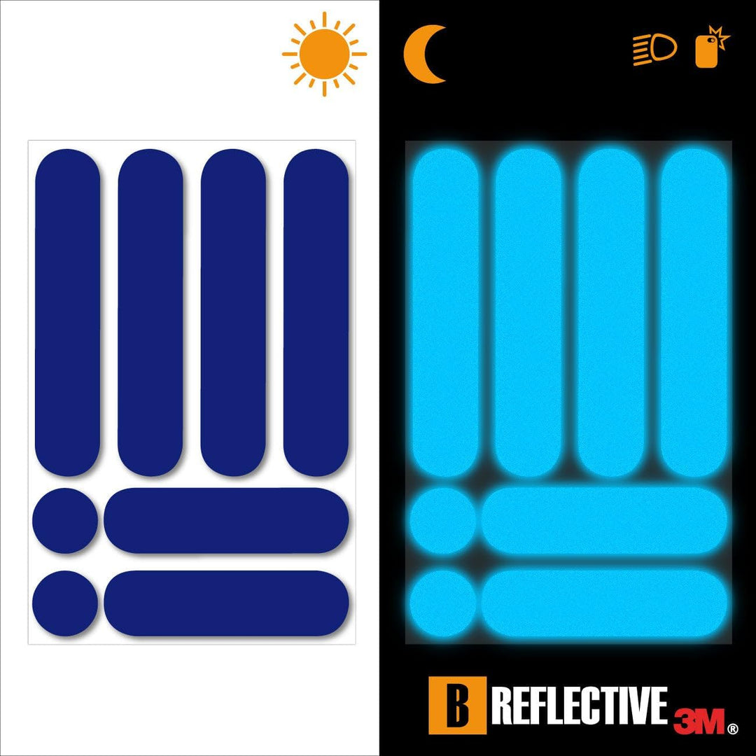 B REFLECTIVE - Set Aufkleber Reflektor streifen für 2 Elektroroller, Elektrofahrrad, - Selbstklebend